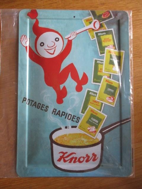 Knorr blikken wandbord Potages Rapides  27x18cm Nieuw!, Verzamelen, Blikken, Ophalen of Verzenden, Nieuw, Koek(jes)