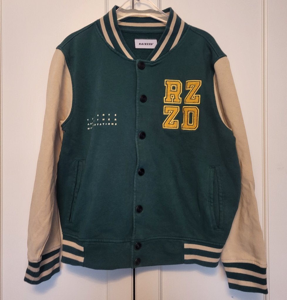 Raizzed vest, baseball, groen, beige, jongen, maat 140, Trui of Vest, Ophalen of Verzenden, Zo goed als nieuw, Raizzed