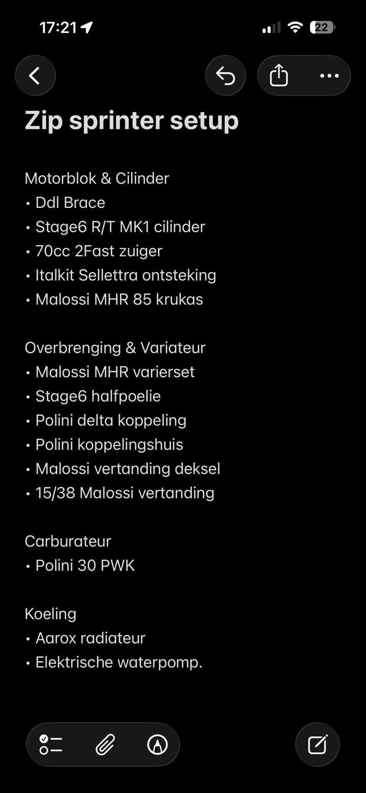 77cc Sprint Blok lc Setup (geen cilinder), Ophalen of Verzenden, Gebruikt, Blok