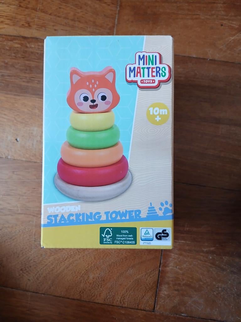 Houten Stapeltoren Vos - Leuk Cadeautje voor Baby's/Peuters, Ophalen of Verzenden, Nieuw, Overige typen
