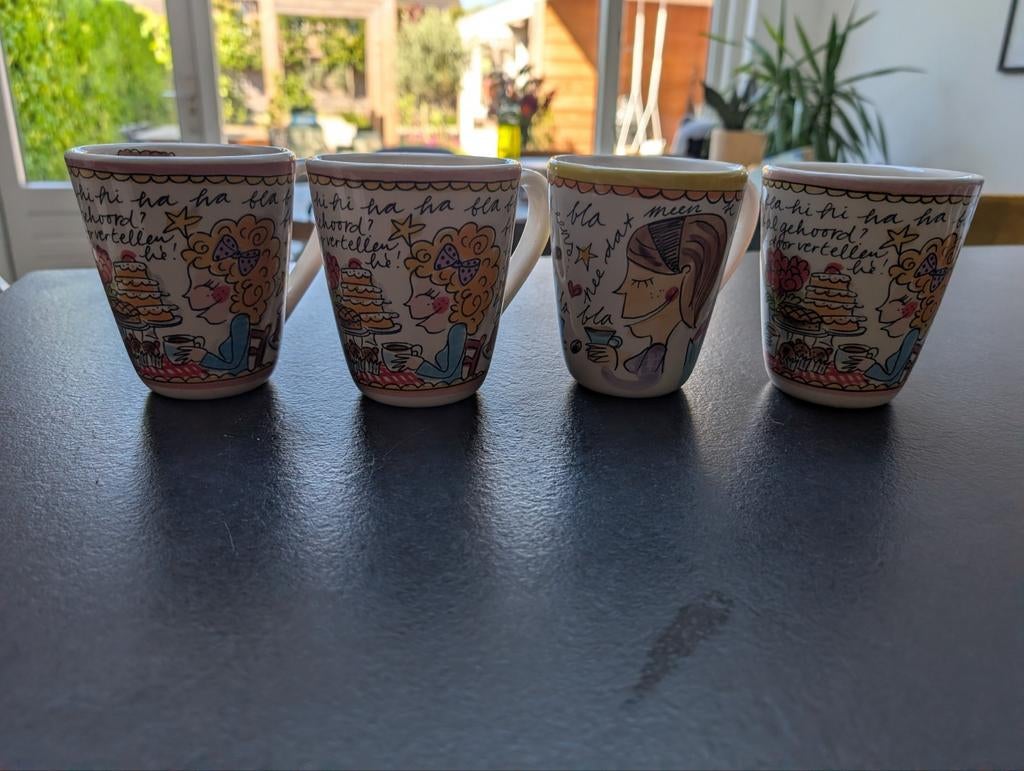 4x mok Blond Amsterdam, Ophalen, Kunststof, Rond, Minder dan 40 cm