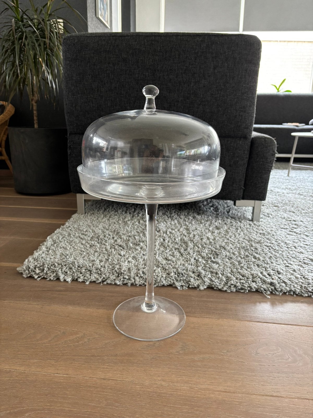 Mooie glazen stolp op voet, Glas, Ophalen, Zo goed als nieuw, 29 cm