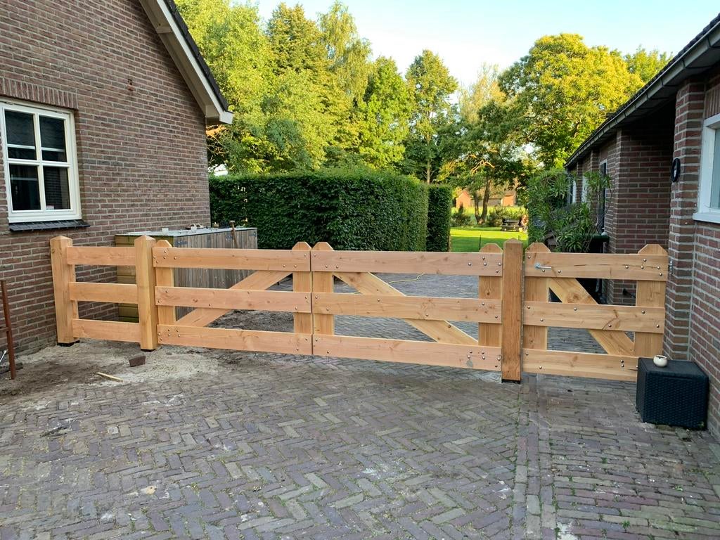 Landhek op maat / tuinhek, Ophalen of Verzenden, Zo goed als nieuw, Hout, Tuinhek