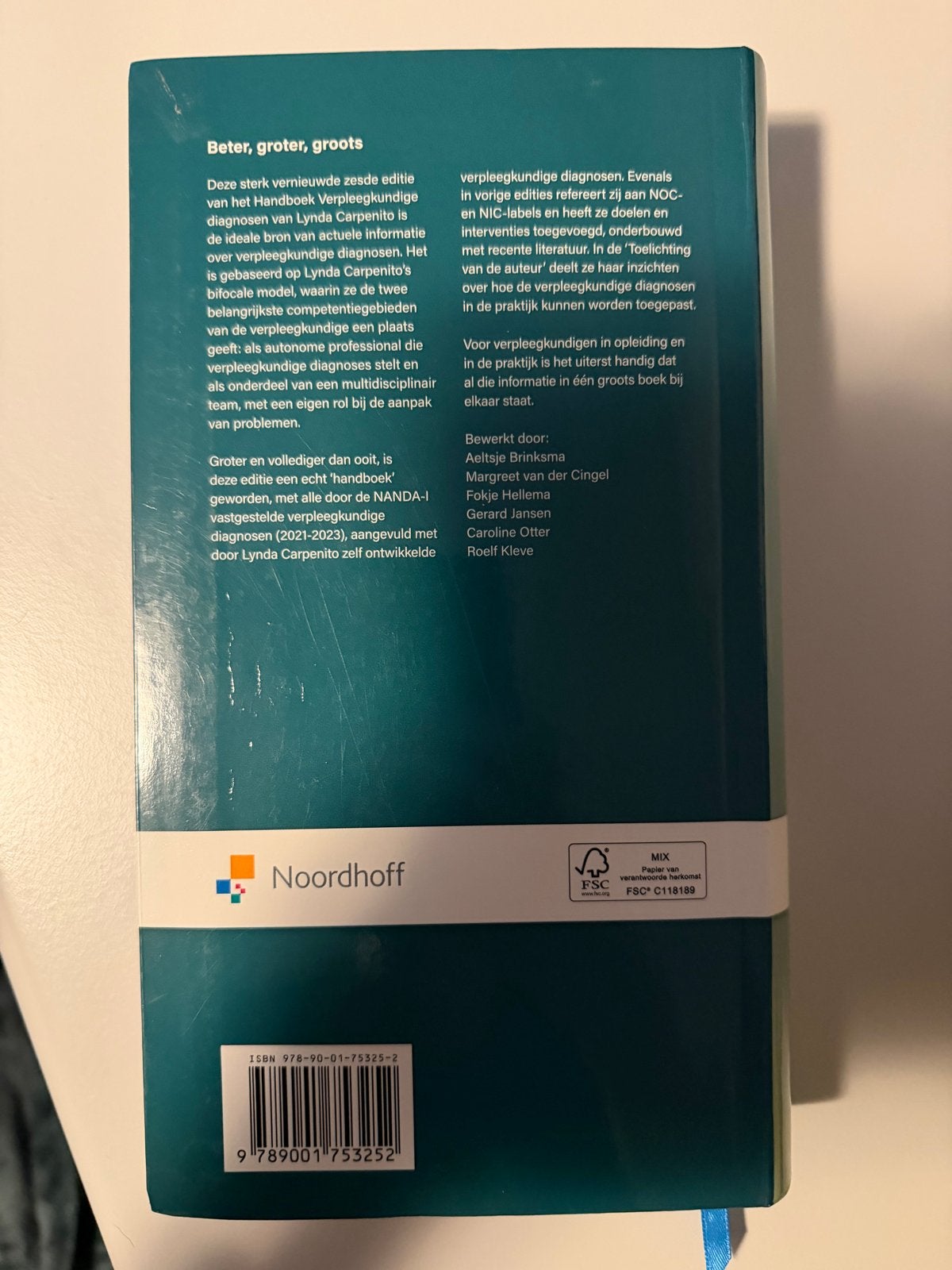 Handboek Verpleegkundige diagnosen - Zesde editie, Boeken, Ophalen of Verzenden, Gamma, Zo goed als nieuw, HBO