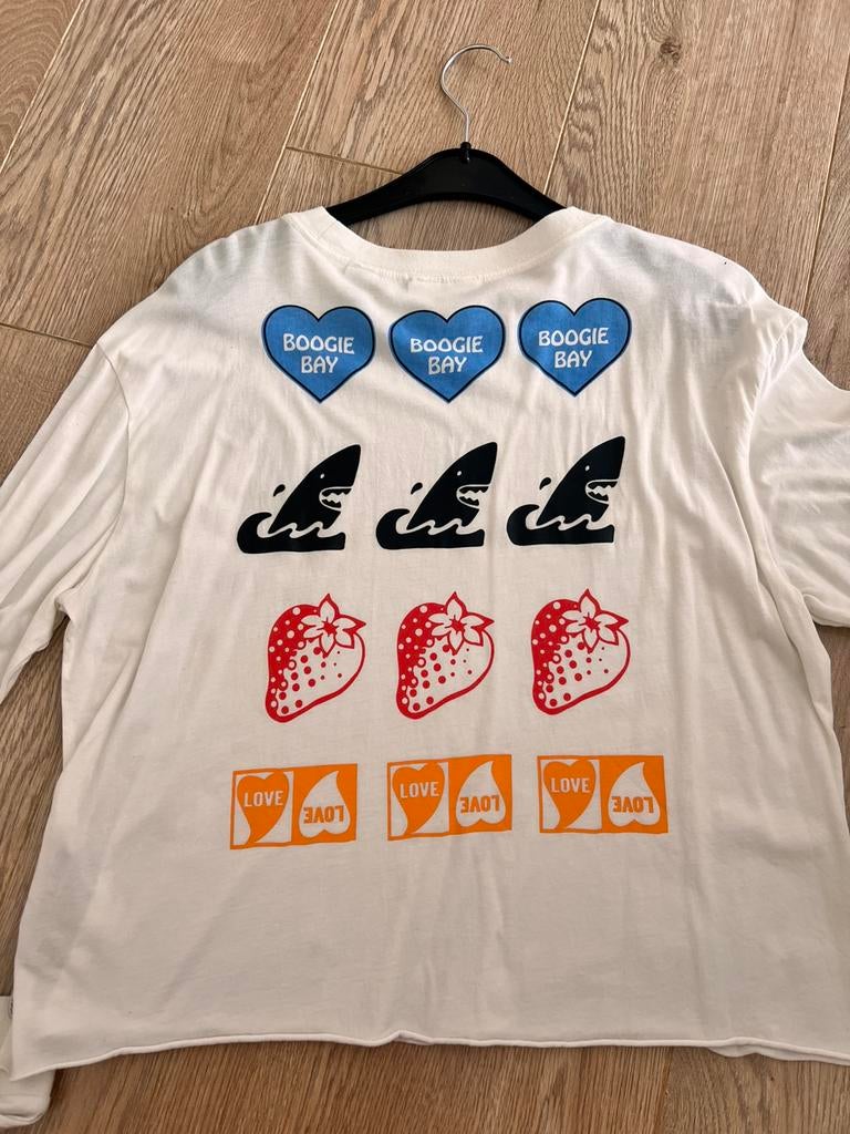 Wit shirt lange mouwen katoen opdruk scotch & soda, Kleding | Dames, T-shirts, Maat 38/40 (M), Wit, Ophalen of Verzenden, Zo goed als nieuw