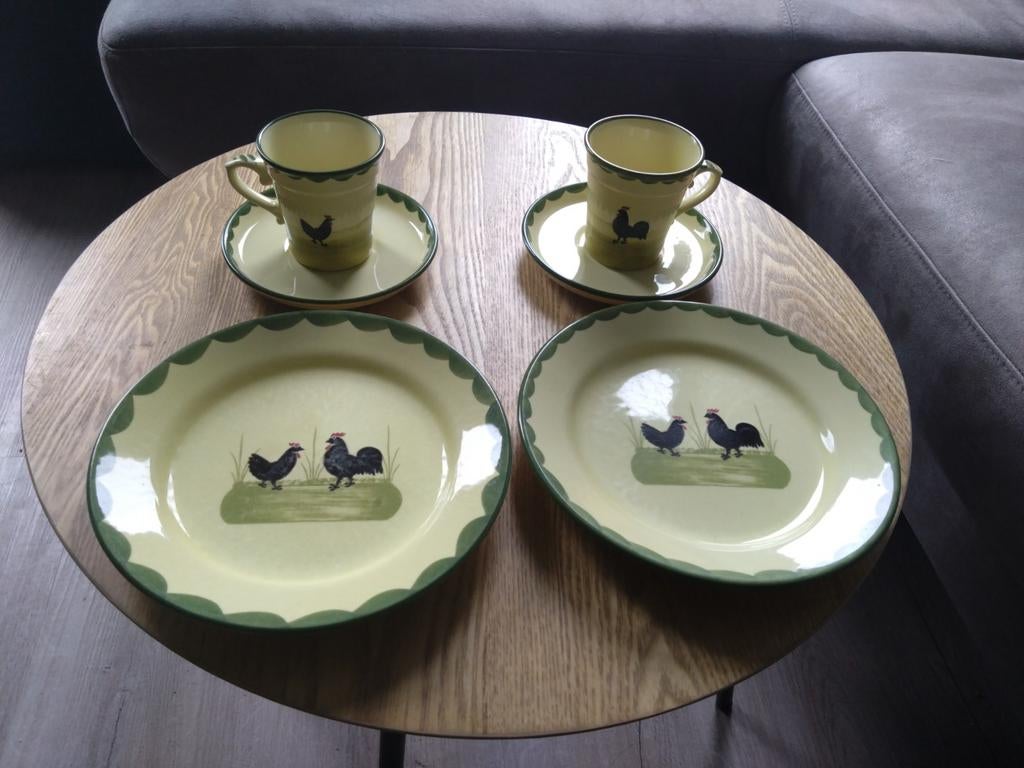 Zeller servies Kip en Haan - ontbijtsetje, Huis en Inrichting, Keuken | Servies, Ophalen, Keramiek, Zo goed als nieuw, Overige stijlen