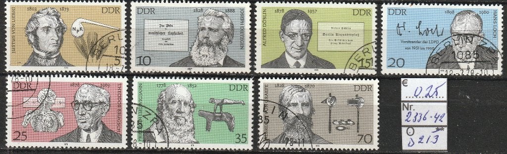 DDR Persoonlijkheden Michel 2336-42 Nr.D213g, Postzegels en Munten, Verzenden, DDR, Gestempeld
