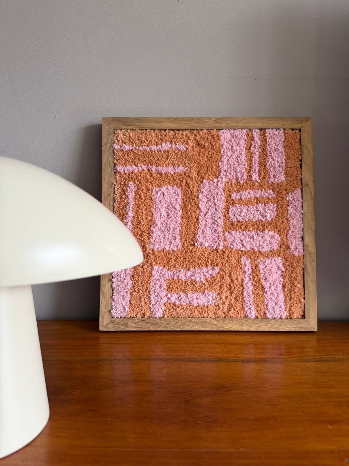 Handgemaakt wandkleed - Roze en Oranje, Meerkleurig, Ophalen of Verzenden, Zo goed als nieuw, Handgemaakt