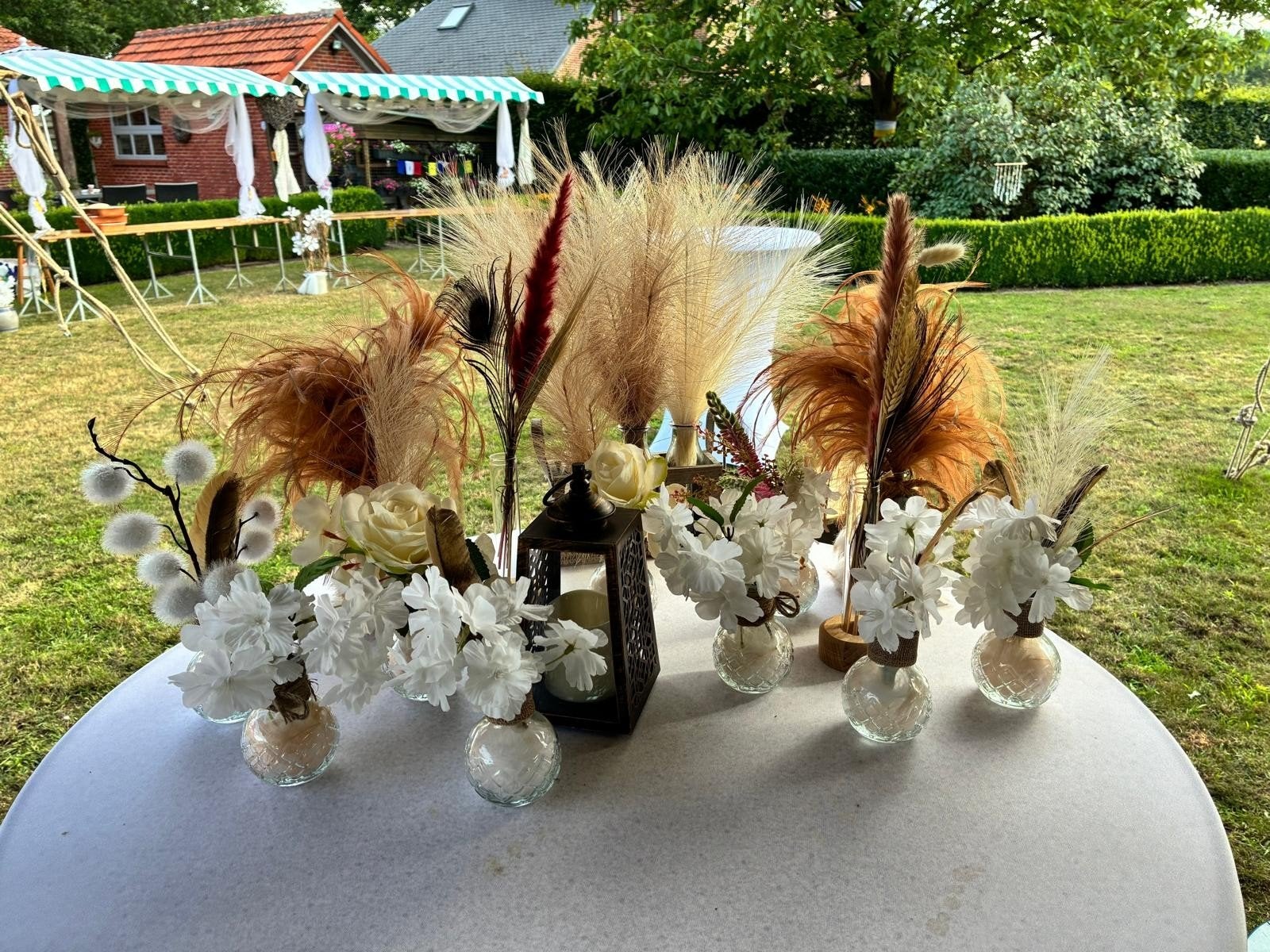 Tafel stukjes bloemen in vaasje, Ophalen, Zo goed als nieuw