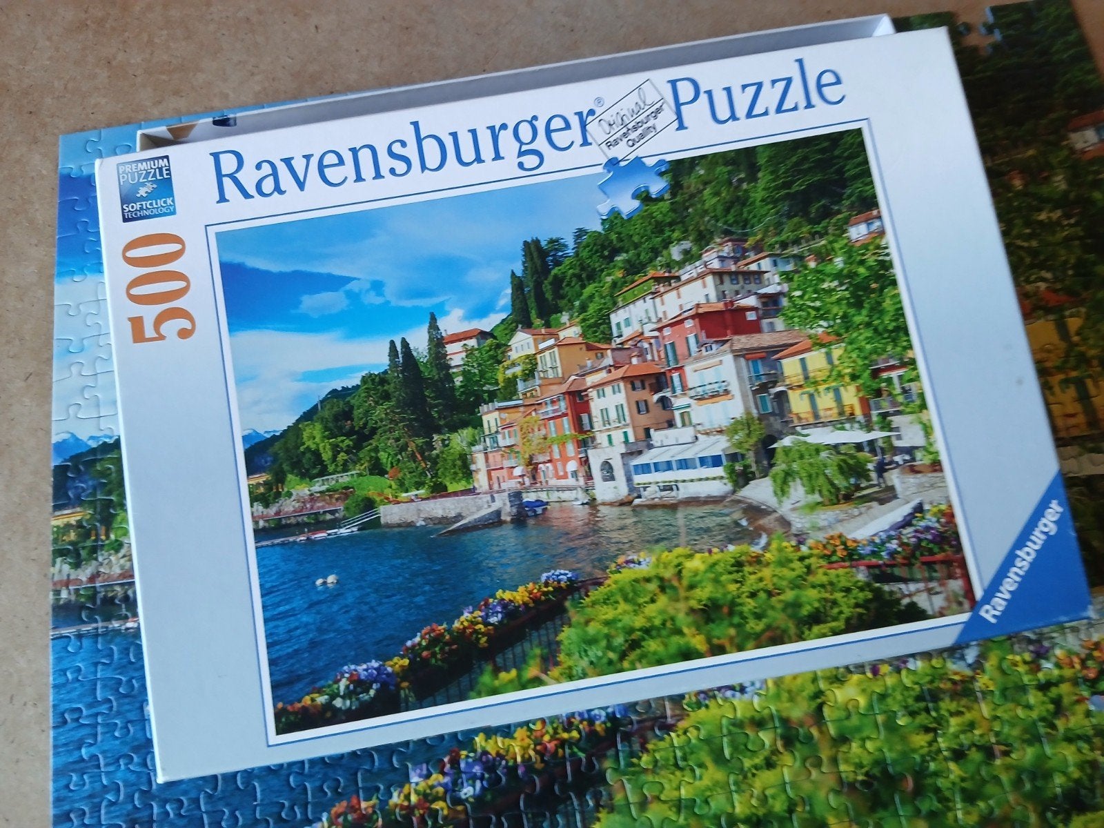 Ravensburger Legpuzzel 500 stukjes Comomeer Italië, Ophalen of Verzenden, 500 t/m 1500 stukjes, Gebruikt, Legpuzzel