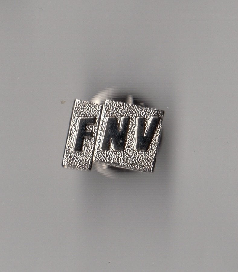 FNV Vakbond pin, Verzamelen, Gebruikt, Niet vindbaar, Niet vindbaar, Speldje of Pin