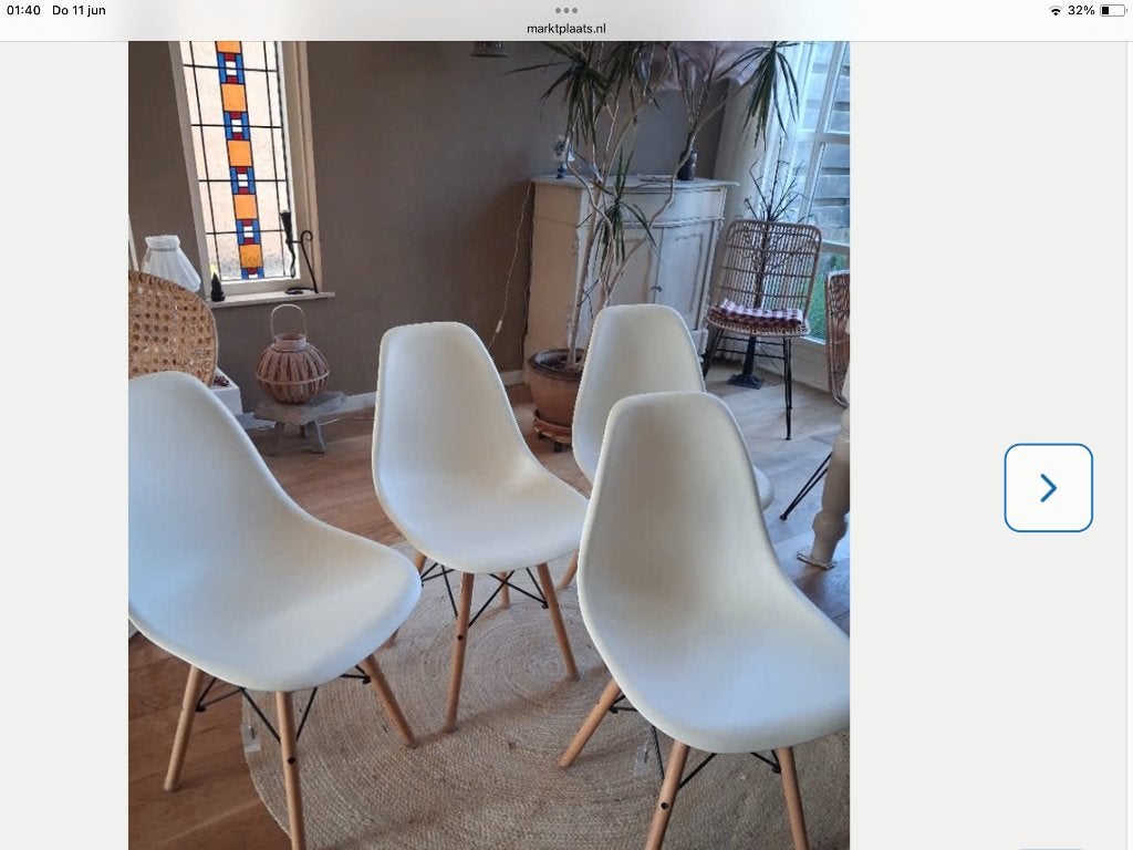 4 eettafelstoelen, Huis en Inrichting, Stoelen, Ophalen, Gebruikt, Bruin, Vier