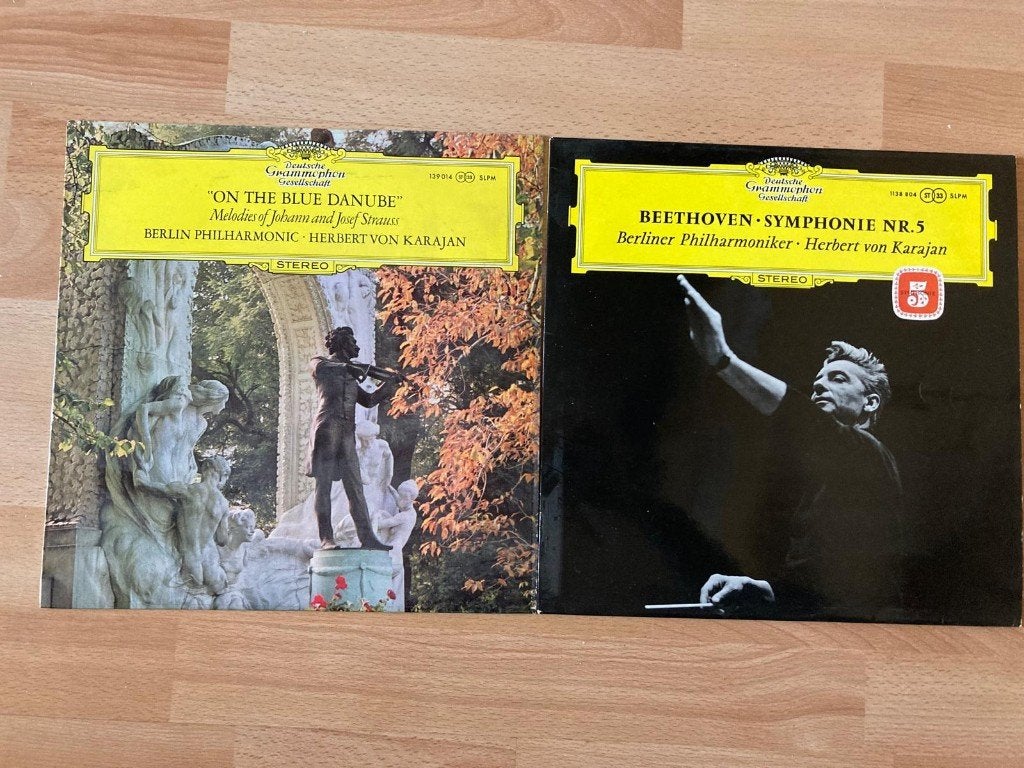 Vinyl lp's klassiek : 2 x Herbert Von Karajan., LP, Ophalen of Verzenden, Zo goed als nieuw, Orkest of Ballet