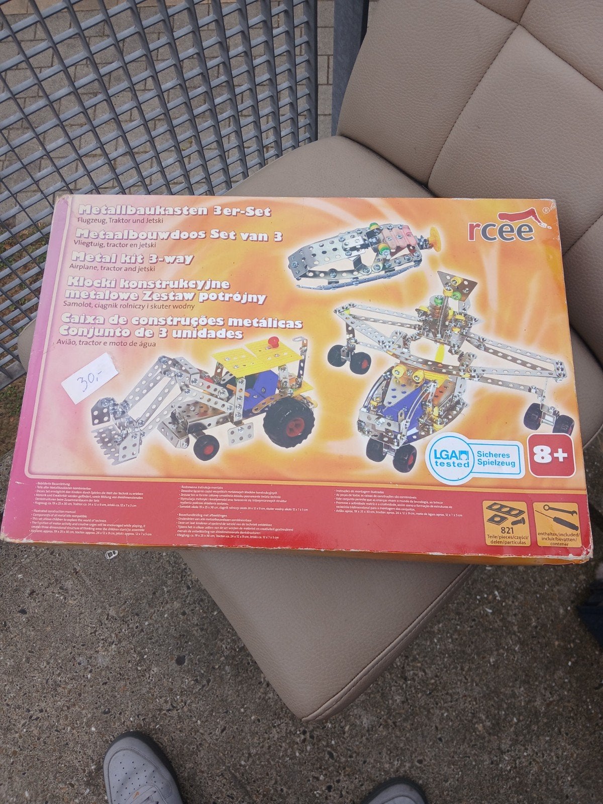 rcee metaaldoos set van 3 vliegtuig tractor jetski, Ophalen of Verzenden, Handmatig, Overige merken