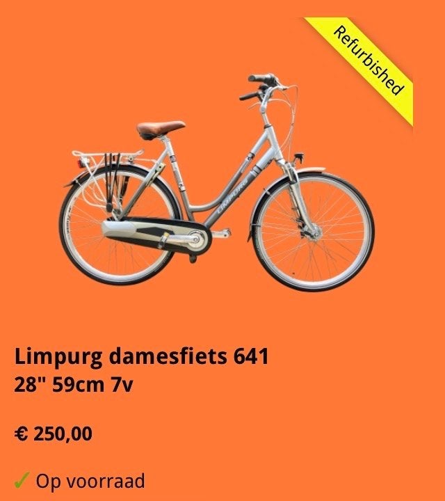 Limpurg Damesfiets 641 - 28 inch, 59cm, 7 versnellingen, Ophalen, Gebruikt, Versnellingen, Oldenzaal