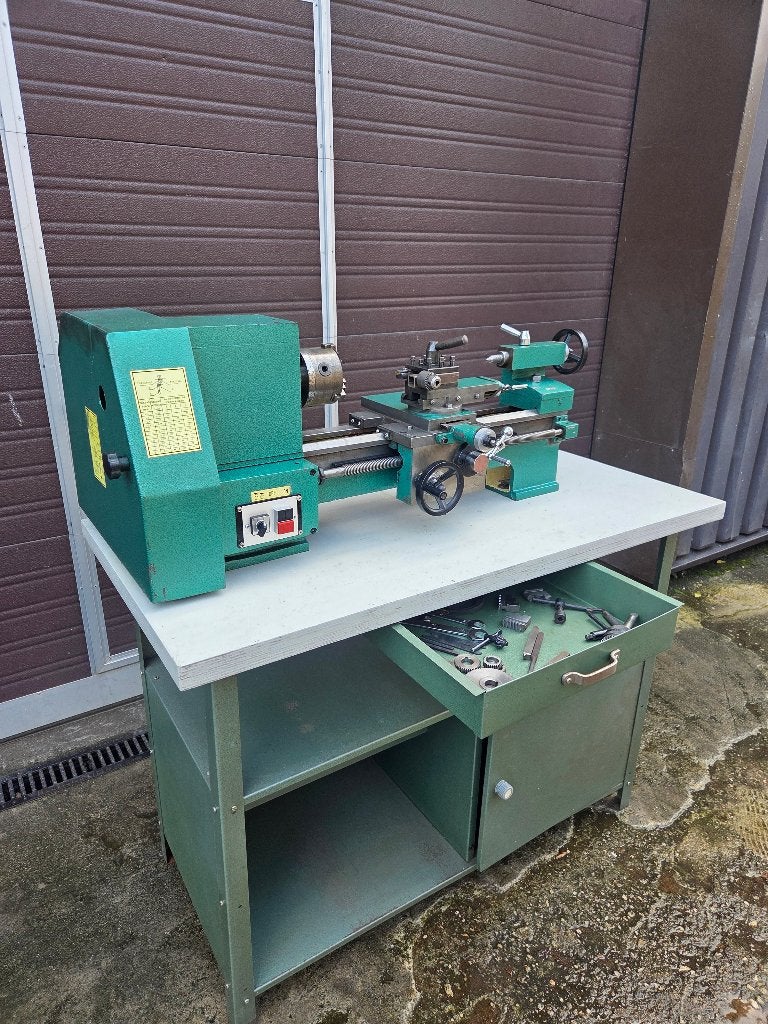 Draaibank T.I.P. 350  Metaal draaibank met werkbank., Ophalen, Gebruikt, Metaaldraaibank, Minder dan 500 mm