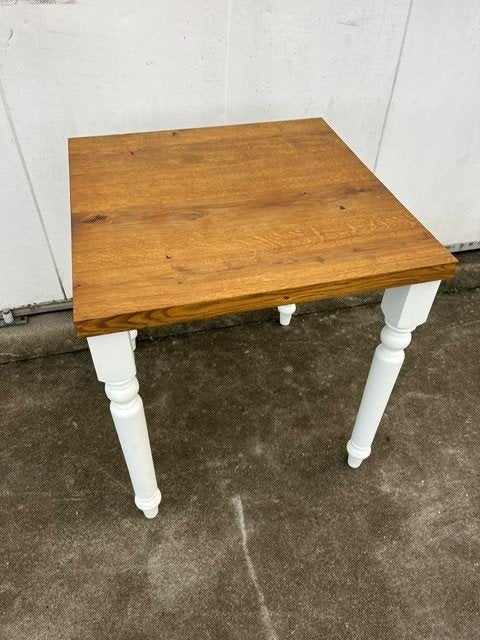 4 mooie bistro thonet restaurant tafel eiken 70x70 wit, Ophalen