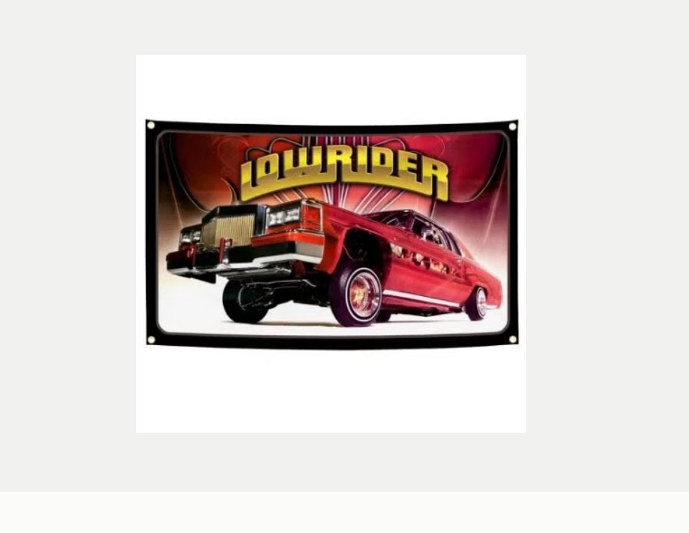 Grote vlaggen Klassieke lowrider auto's (150x90cm, Diversen, Ophalen of Verzenden, Nieuw
