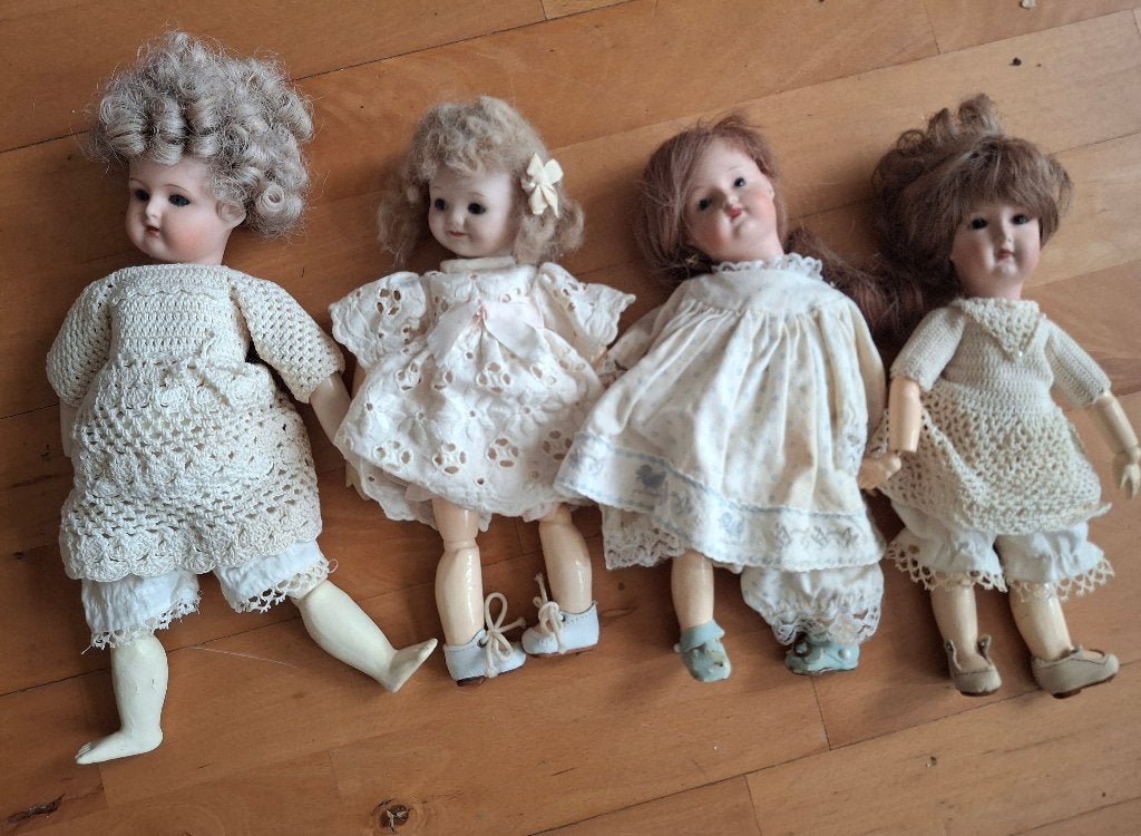 Vintage Popjes, 4 stuks, Verzamelen, Ophalen of Verzenden, Gebruikt, Pop
