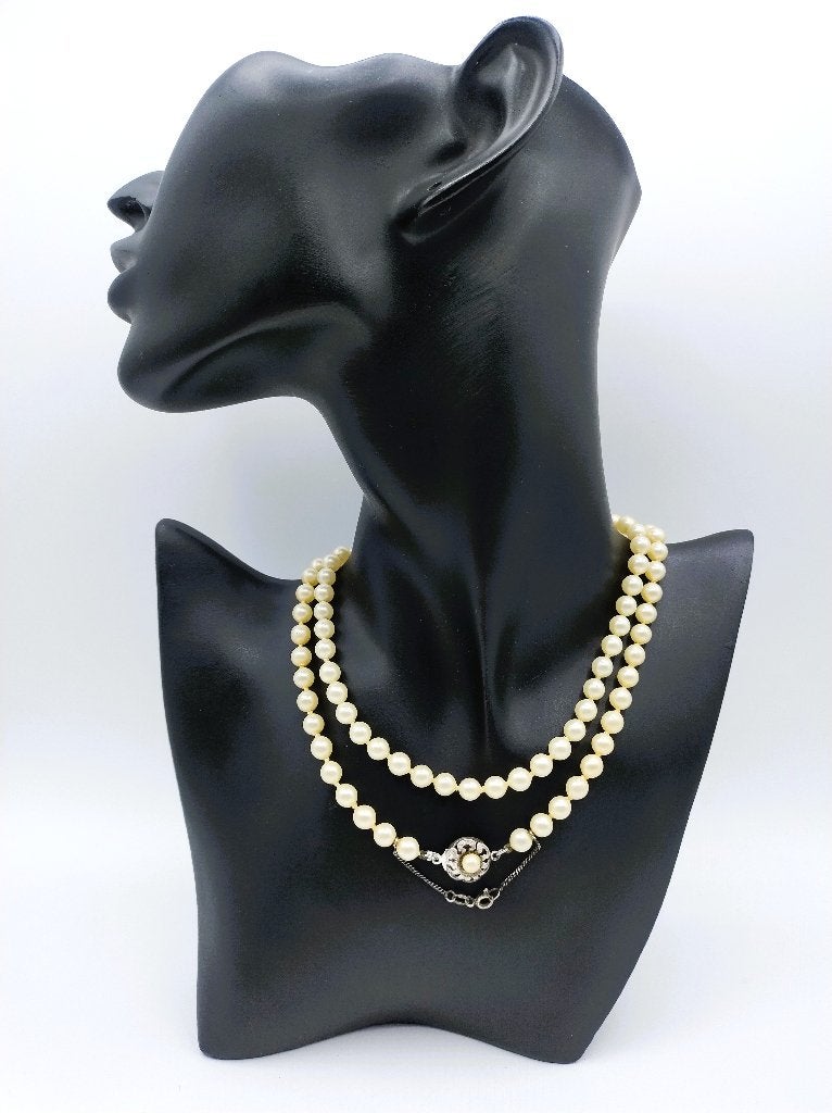 Parelketting met zilveren slot, 81 cm, Verstelbaar, Info@zilverwebsite.nl, Verzenden, Wit
