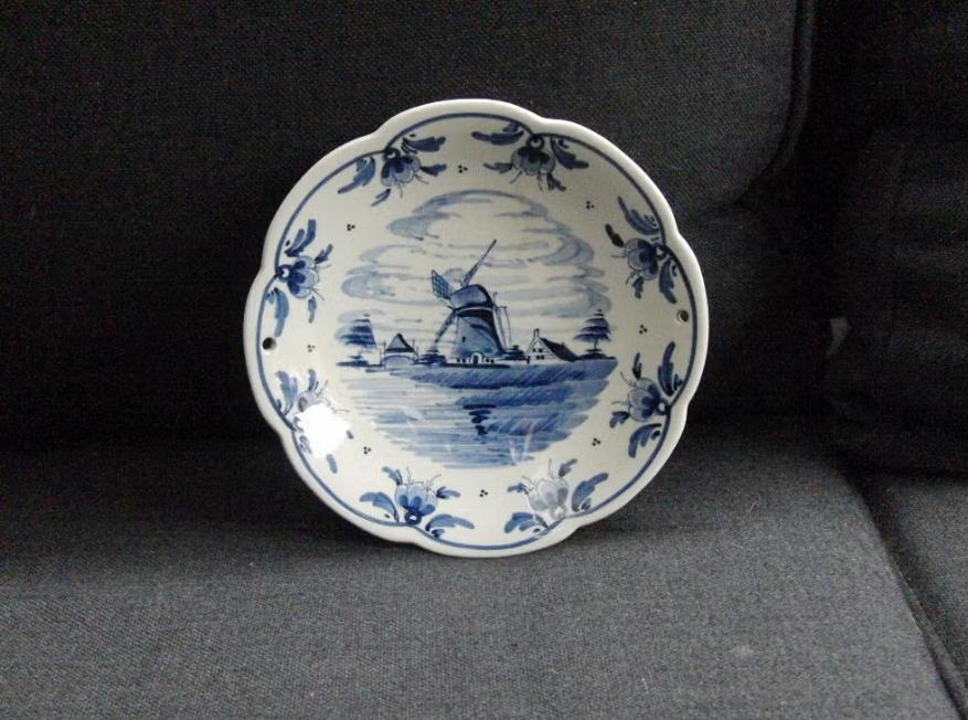 Wandbordje Delfts Blauw "Molen", Ophalen of Verzenden