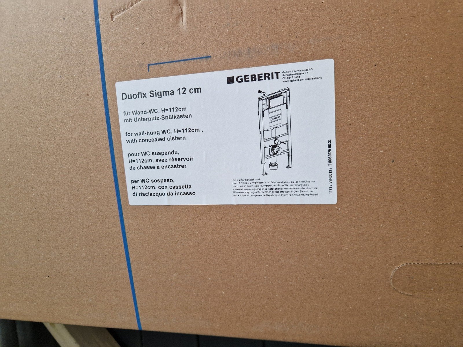 geberit inbouwreservoir nieuw in doos, Ophalen, Nieuw, Toilet