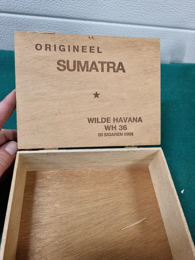 sigarenkist sumatra, Verzamelen, Ophalen of Verzenden, 'T Olde Gre-j, Info@toldegrej.nl, Endepoelstraat 20f Didam
