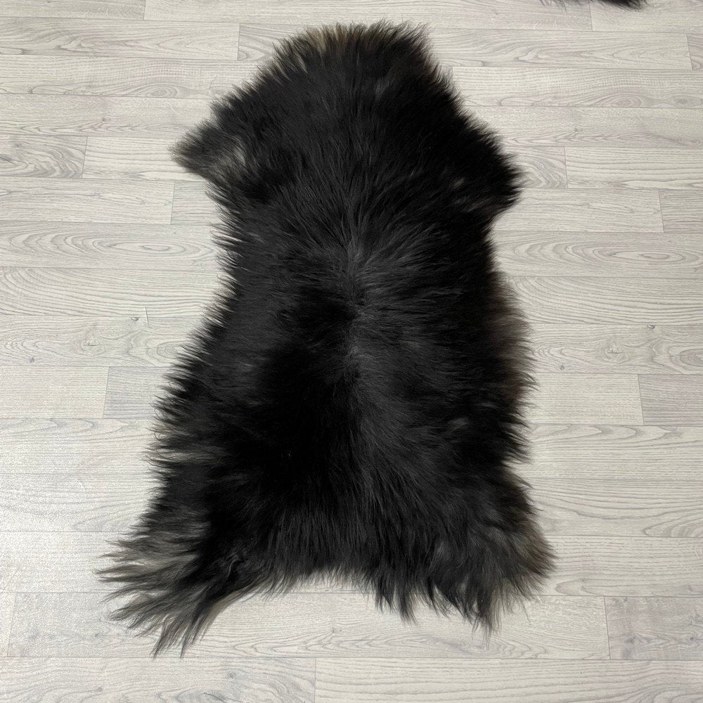 Schapenvacht IJslands zwart 115x65cm #1962 | Lederstore, Zwart, Landelijk, modern, Scandinavisch, industrieel, 100 tot 150 cm
