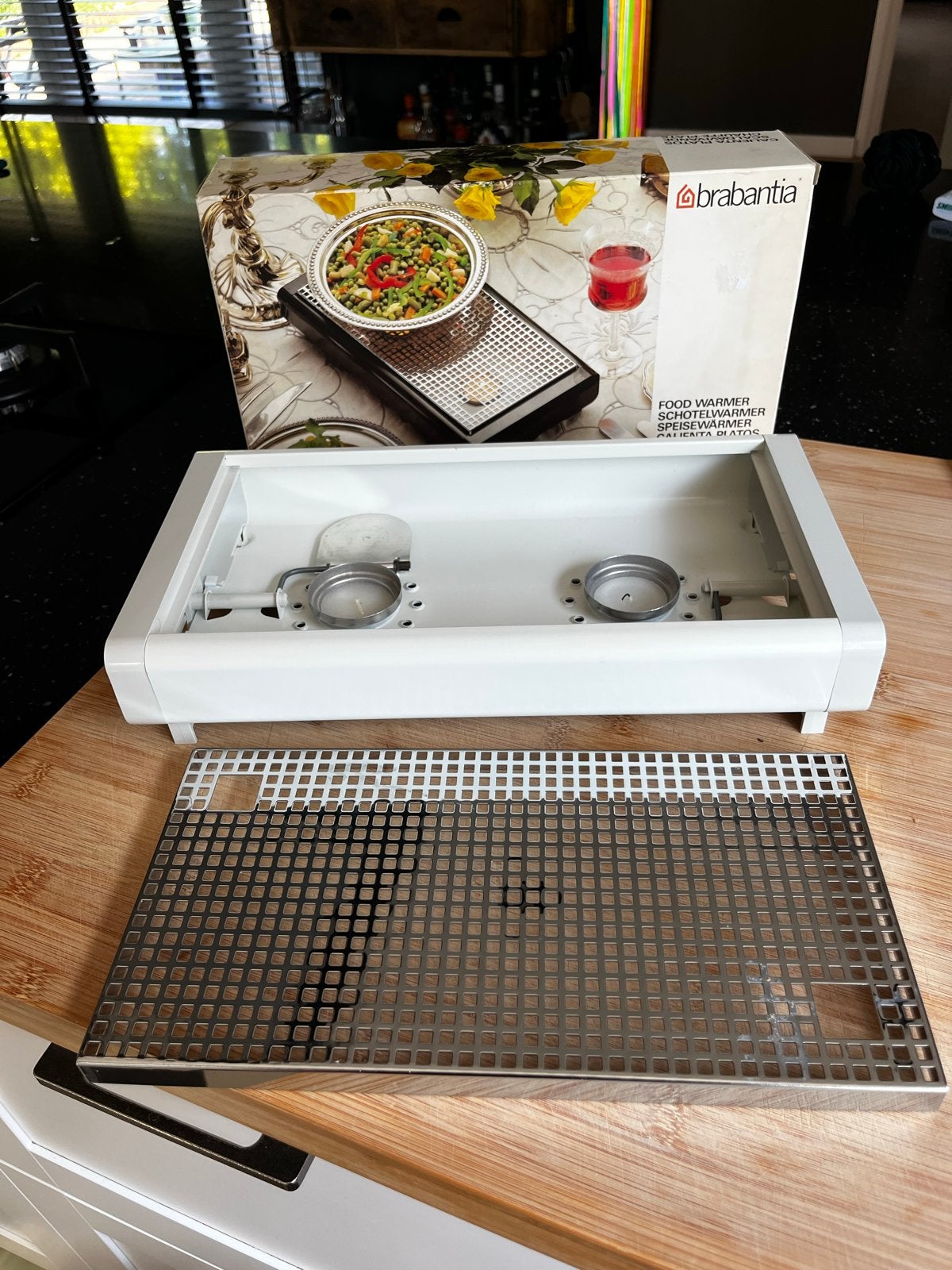 Brabantia rechaud / schotelwarmer in originele doos, Overige typen, Ophalen of Verzenden, Zo goed als nieuw, Metaal