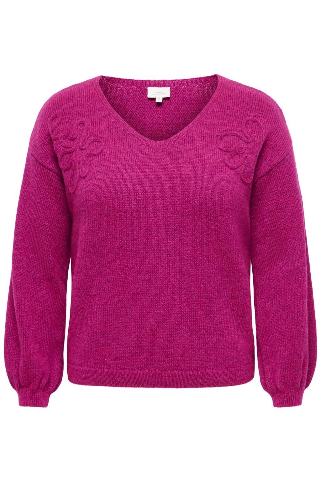 Fuchsia trui CarPhilop van Only Carmakoma Maat 50/52 L, O, O, O, Trui of Vest