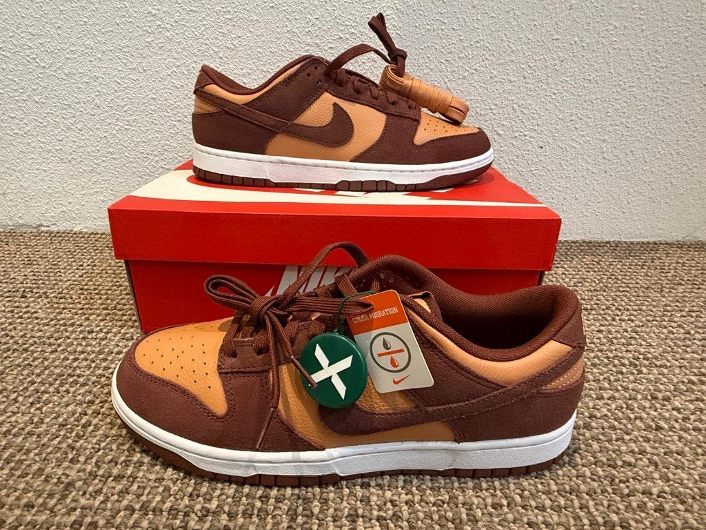 Nike Dunk Low SE Amber Brown / Dark Pony / White – Maat 44, Bruin, Verzenden, Nike, Nieuw
