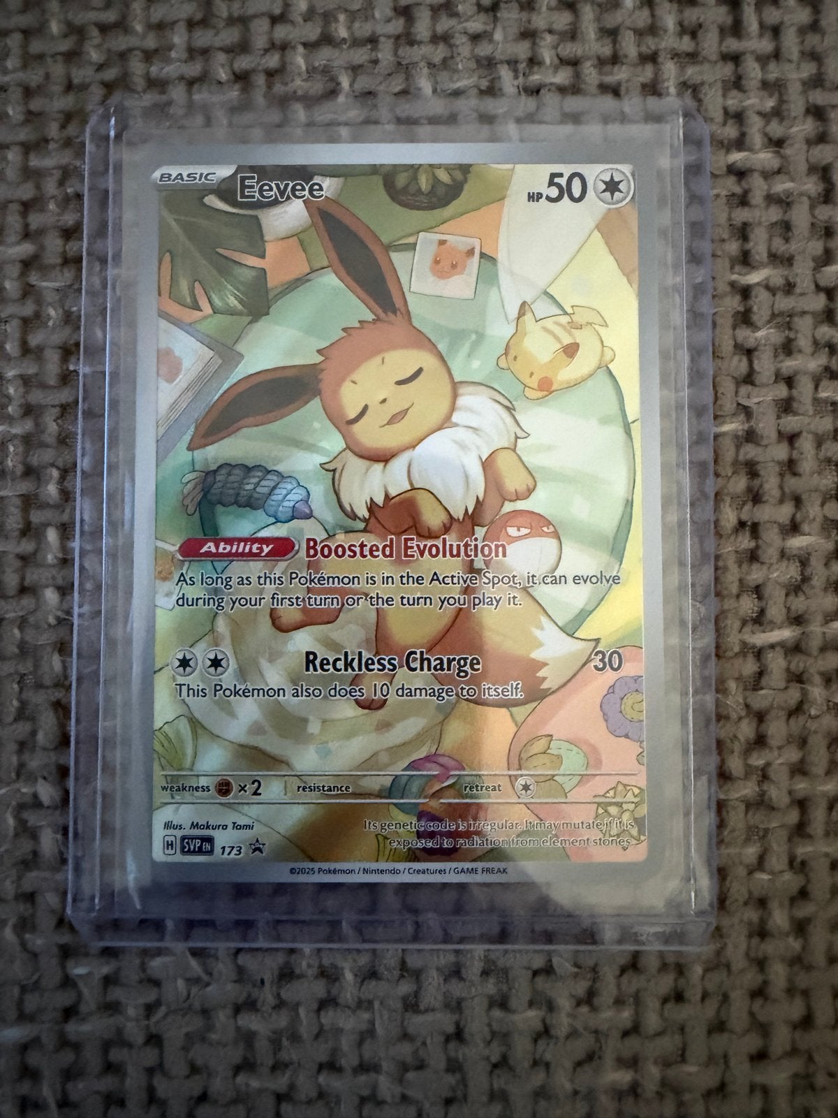 Pokémon Eevee SVP 173 Promo Kaart - Zo goed als nieuw, Ophalen of Verzenden, Zo goed als nieuw, Losse kaart
