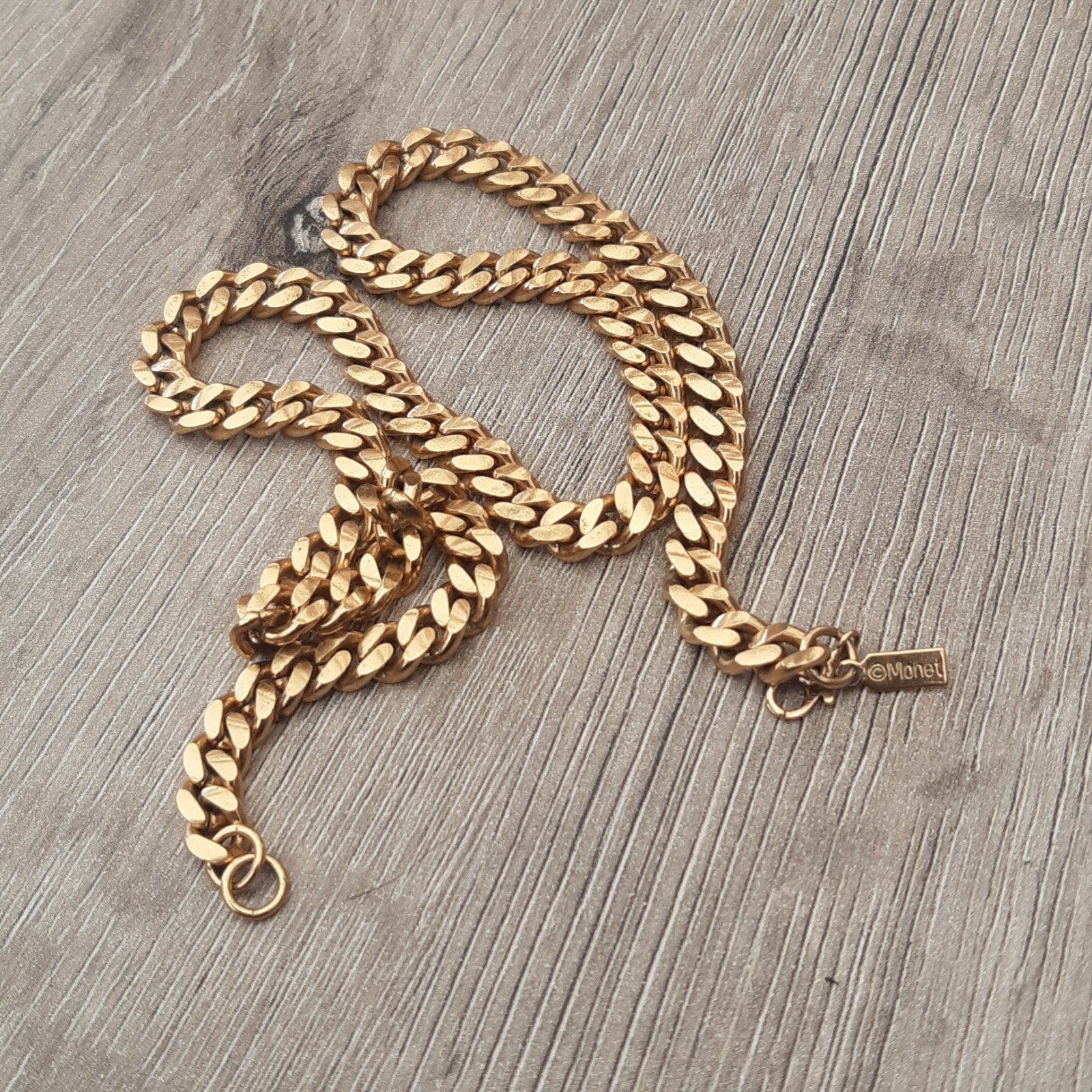 Monet Gouden Schakelketting - Vintage Stijl, Ophalen, Gebruikt, Goud, Overige materialen