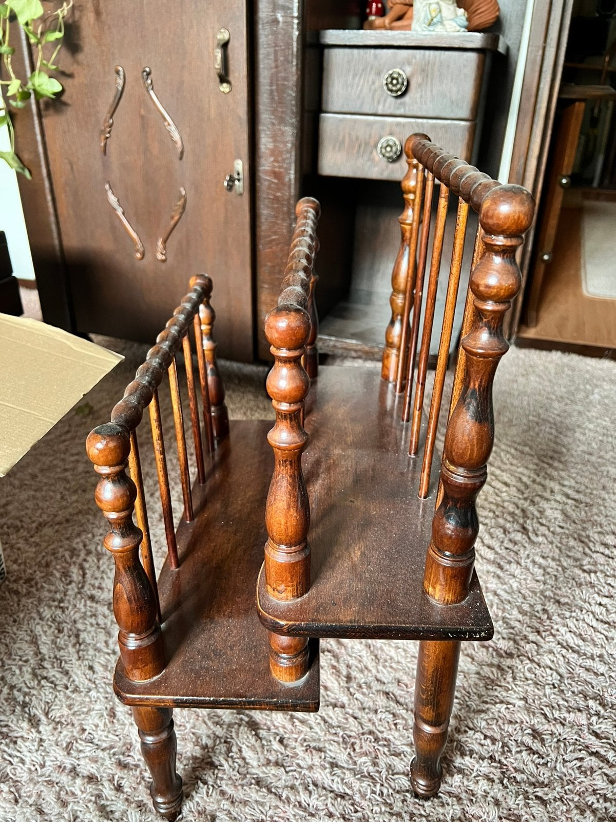 Klassiek houten tijdschriftenrek / krantenrek, Ophalen