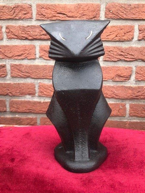 metalen beeld, BLACK CAT/ CHAT NOIR, Art deco, Ophalen of Verzenden, Gemerkt, Beeld