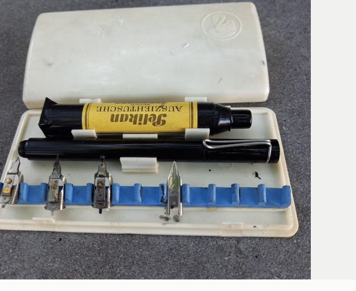 Vintage Pelikan Graphos Kalligrafie- / Tekenset (Jaren '60), Ophalen of Verzenden, Gebruikt, Overige typen