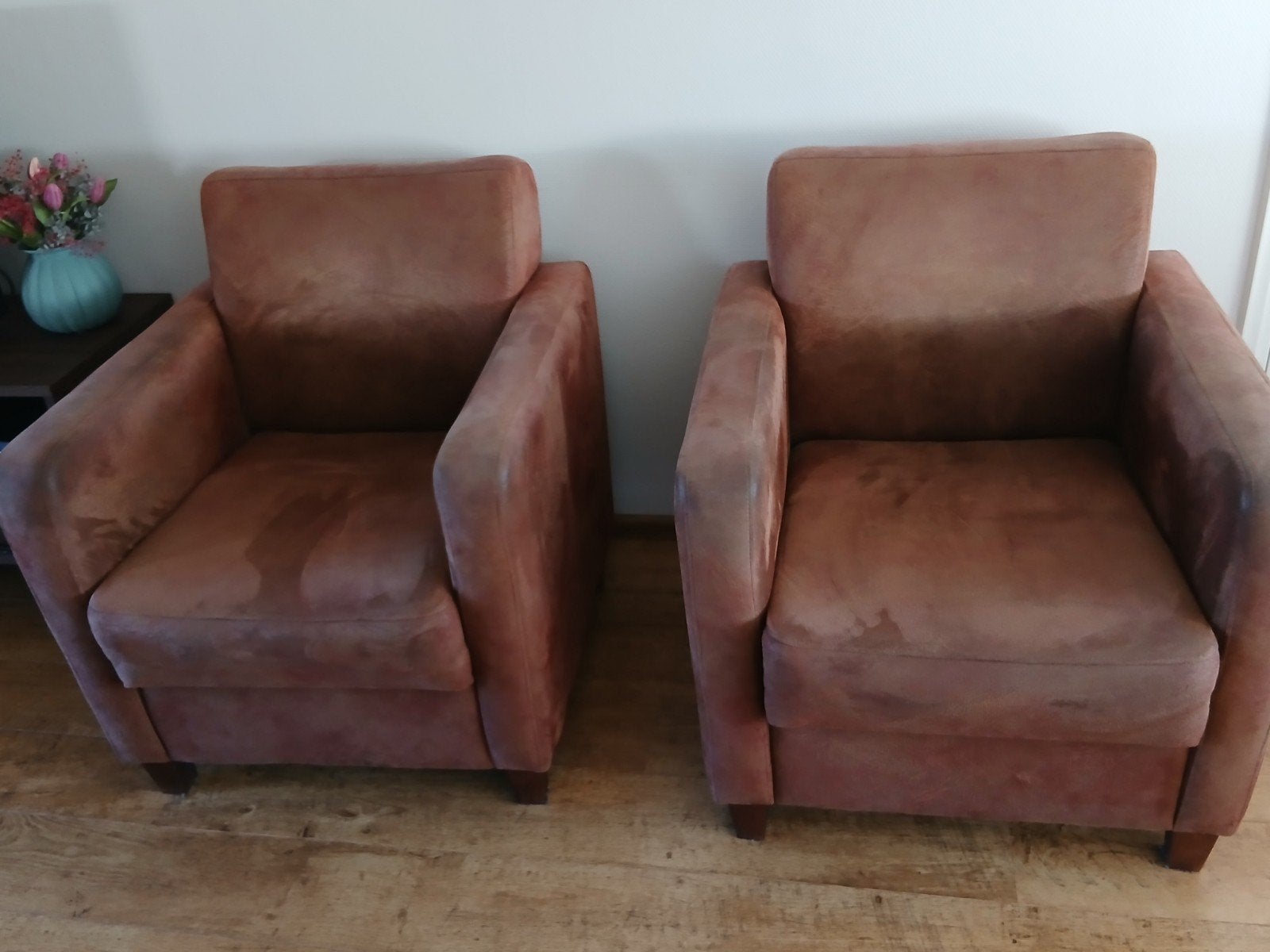 Twee comfortabele fauteuils, Huis en Inrichting, Fauteuils, Ophalen, Gebruikt, Modern comfort, 75 tot 100 cm