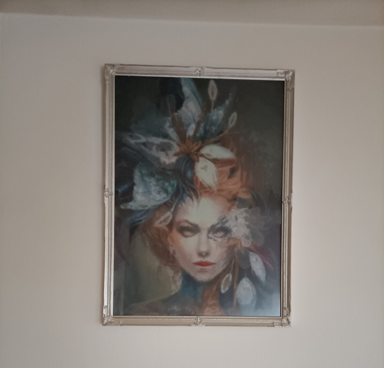 Diamond Painting Vrouw Gezicht Ingelijst, Ophalen, 50 tot 75 cm, Nieuw, Schilderij