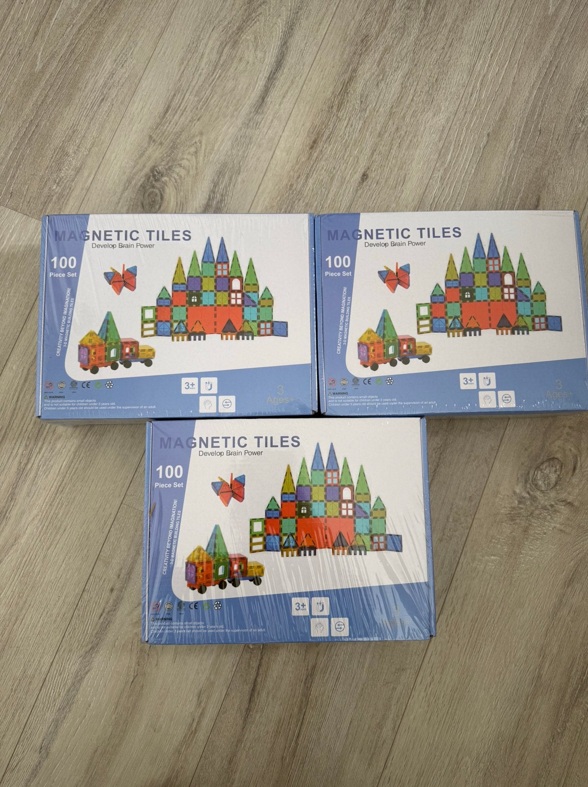 3x Magnetic tiles 100 stuks 7,5 cm NIEUw, Ophalen of Verzenden, Nieuw