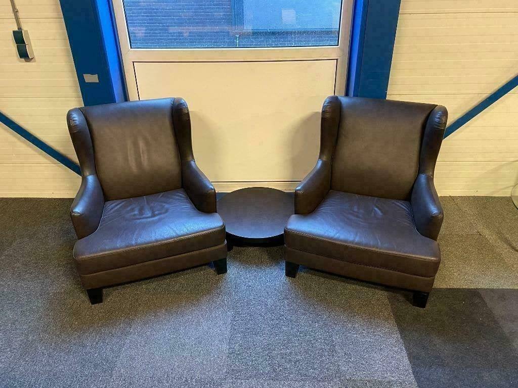 2 x Casa Milano fauteuil, armchair, Maria Teresa, leder, Ophalen, Gebruikt, 75 tot 100 cm, Leer