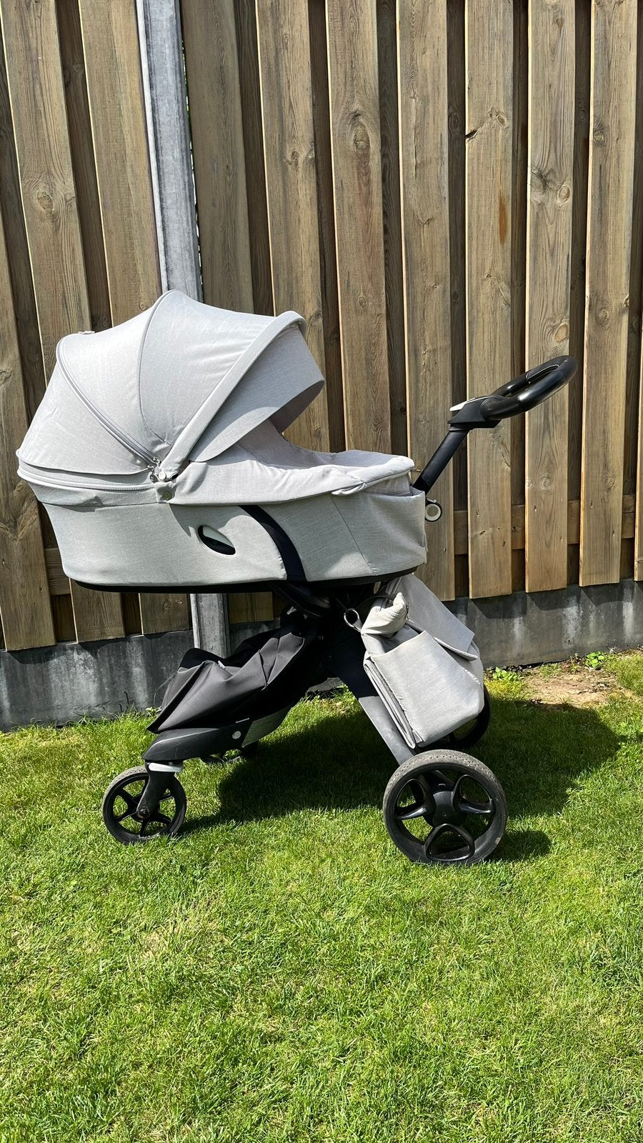 Stokke Xplory V6 zwart leer met veel extra’s, Ophalen, Gebruikt
