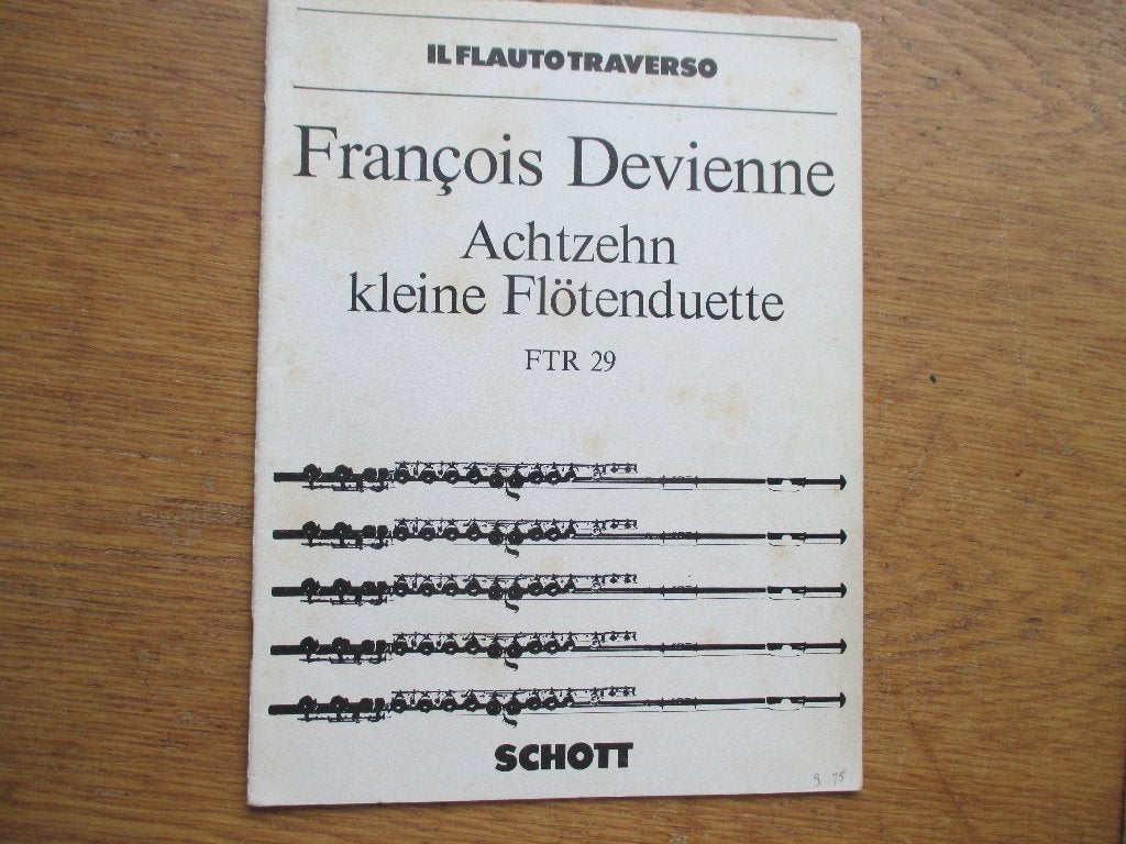 Francois devienne - 18 kleine duetten voor dwarsfluit, Gebruikt, Klassiek, Dwarsfluit of Piccolo, Ophalen of Verzenden