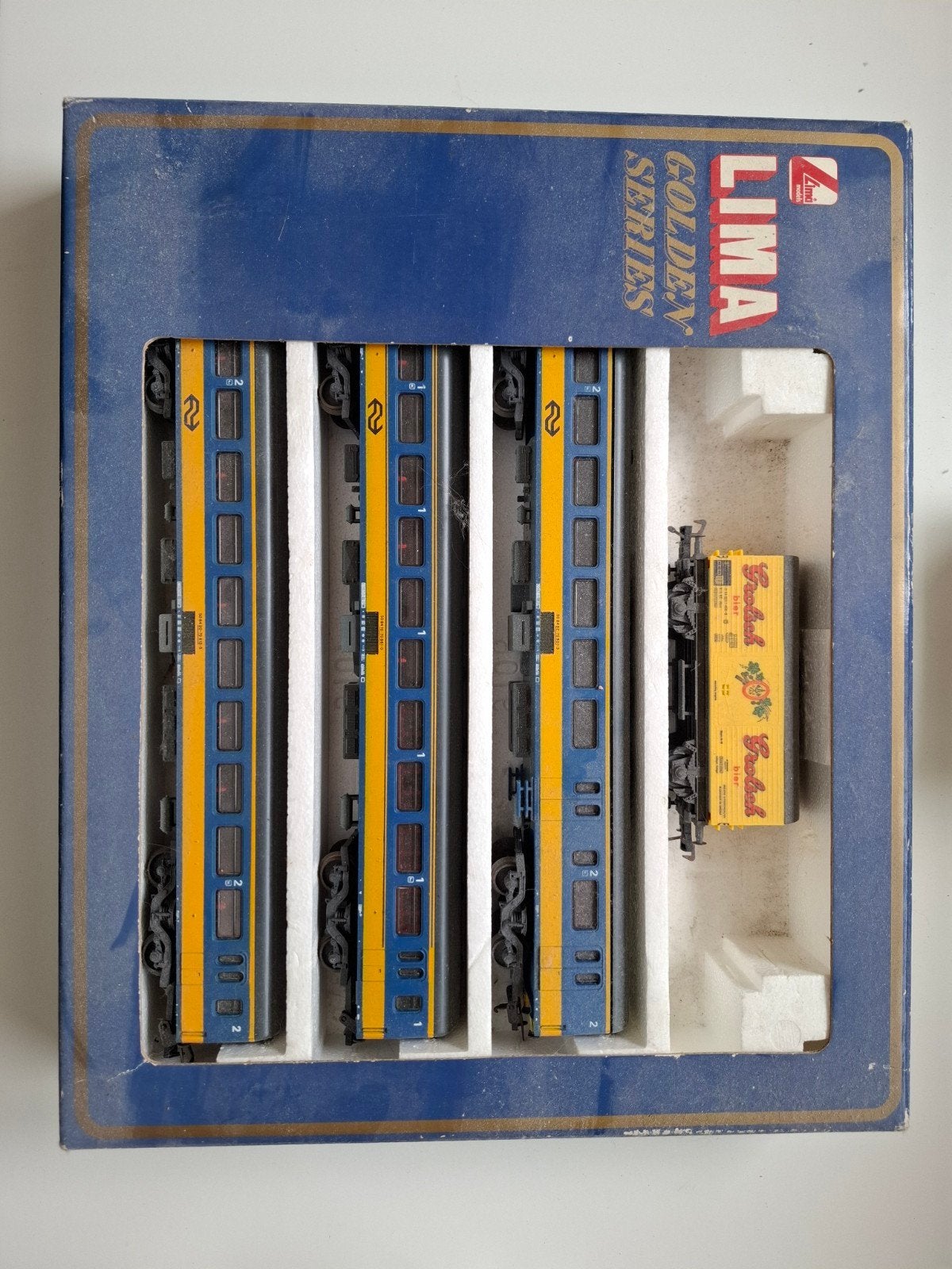 Lima Golden Series NS Treinset met 3 Wagons, 1 Goederenwago, Ophalen, Zo goed als nieuw, Gelijkstroom, Treinset