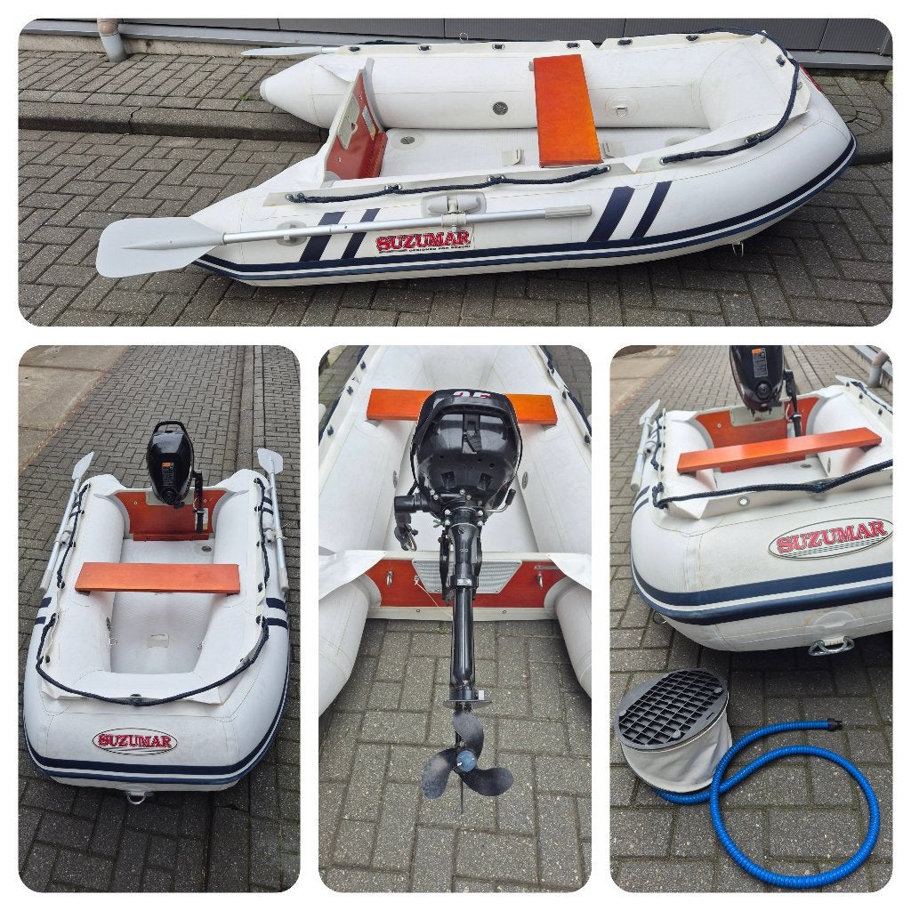 Suzamar DS 230 Air + Suzuki DF2.1 (juni geserviced), Ophalen, Gebruikt, Minder dan 3 meter, Minder dan 15 m²