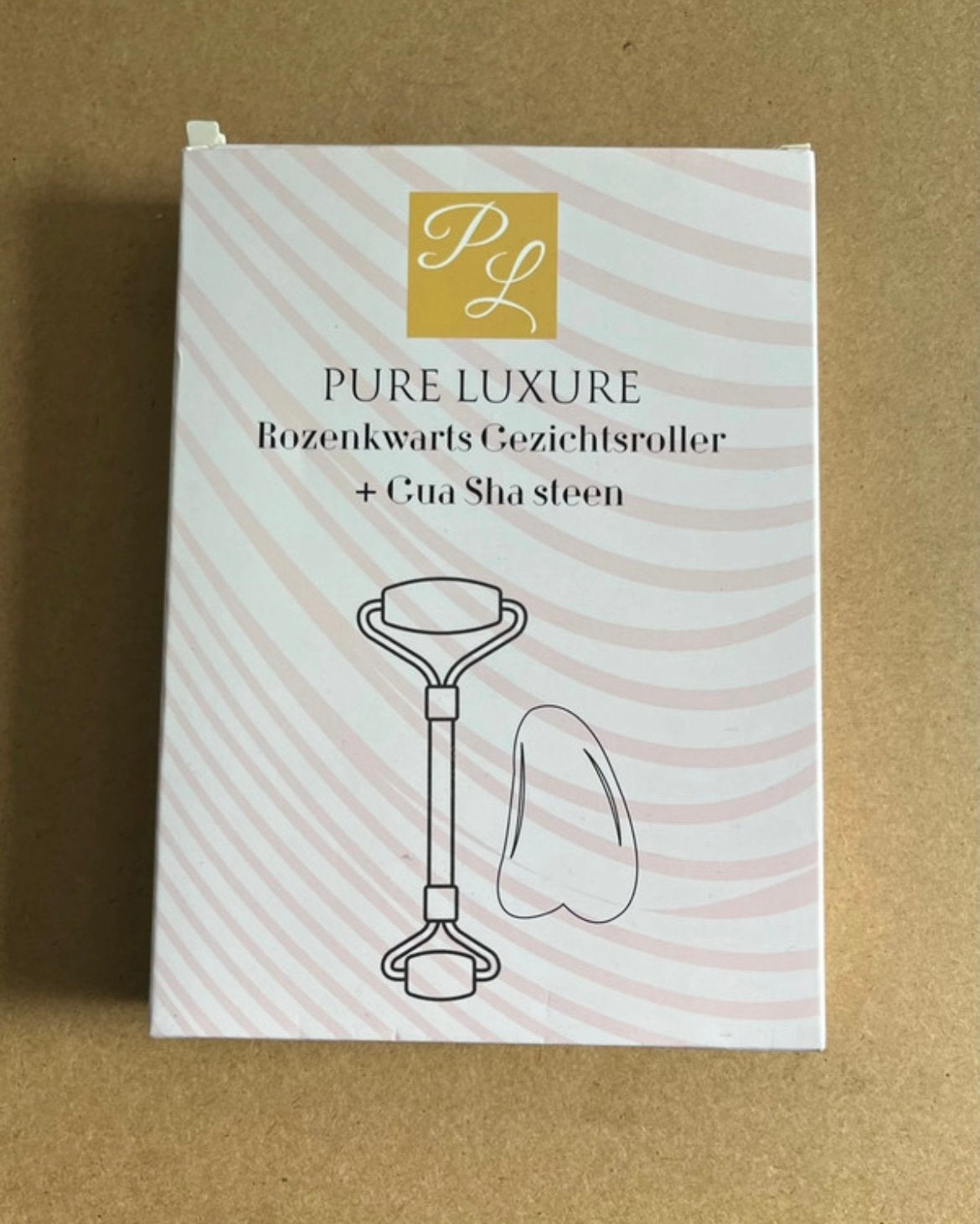 Rozenkwarts Gezichtsroller en Gua Sha Steen, Ophalen of Verzenden, Nieuw, Gehele gezicht