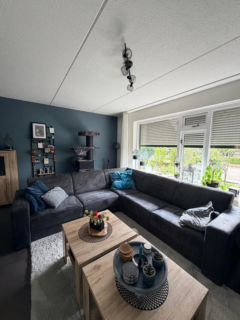Ruime Hoekbank 270x270cm - Suede-achtige Stof, Ophalen, Gebruikt