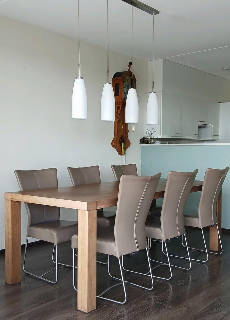 Luxe Lederen Toledo Eetkamerstoelen, (Khaki/Taupe), Ophalen, Overige kleuren, Leer, Vijf, Zes of meer stoelen
