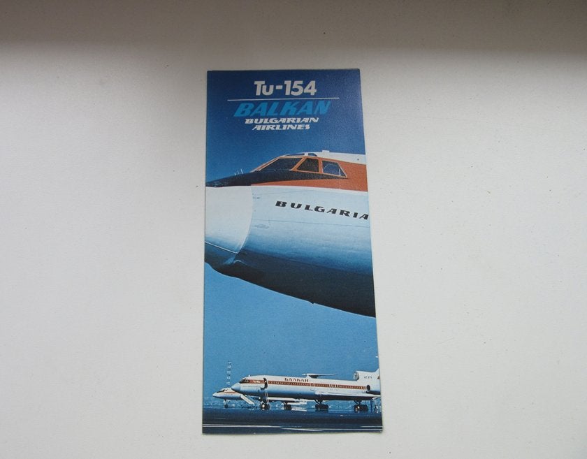 Tu-154 Balkan brochure Bulgarian Airlines, Verzenden, Zo goed als nieuw, Overige typen