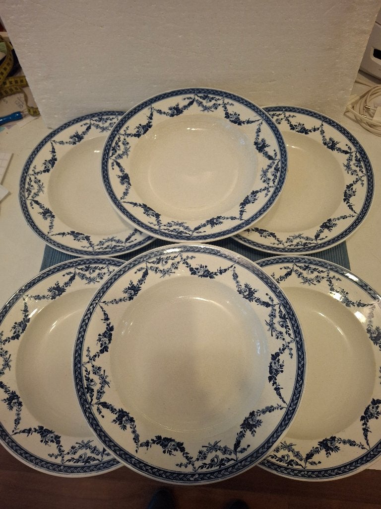 Petrus Regout - Lygia - 6 zeldzame diepe borden - rond 1900, Ophalen of Verzenden