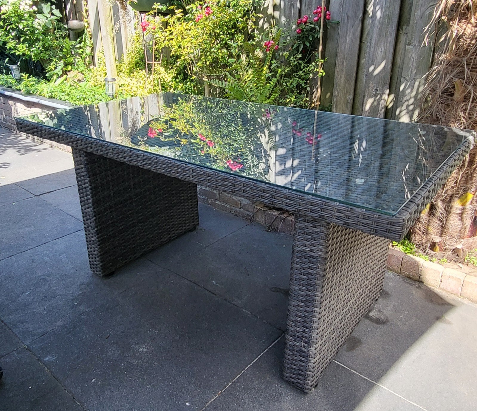 Tuintafel 140 x 80 x 65 (nieuw) met glasplaat, Ophalen, Nieuw, Rechthoekig, Kunststof